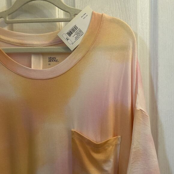NWT Stars Above Plus 1X Sleep Shirt Nightgown Tie Dye Pink Modal Soft Pajama - Picture 4 of 16